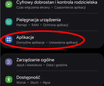 ustawienia – aplikacje